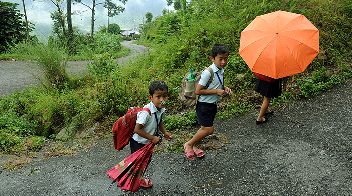 Kids Going to School at Jhandi